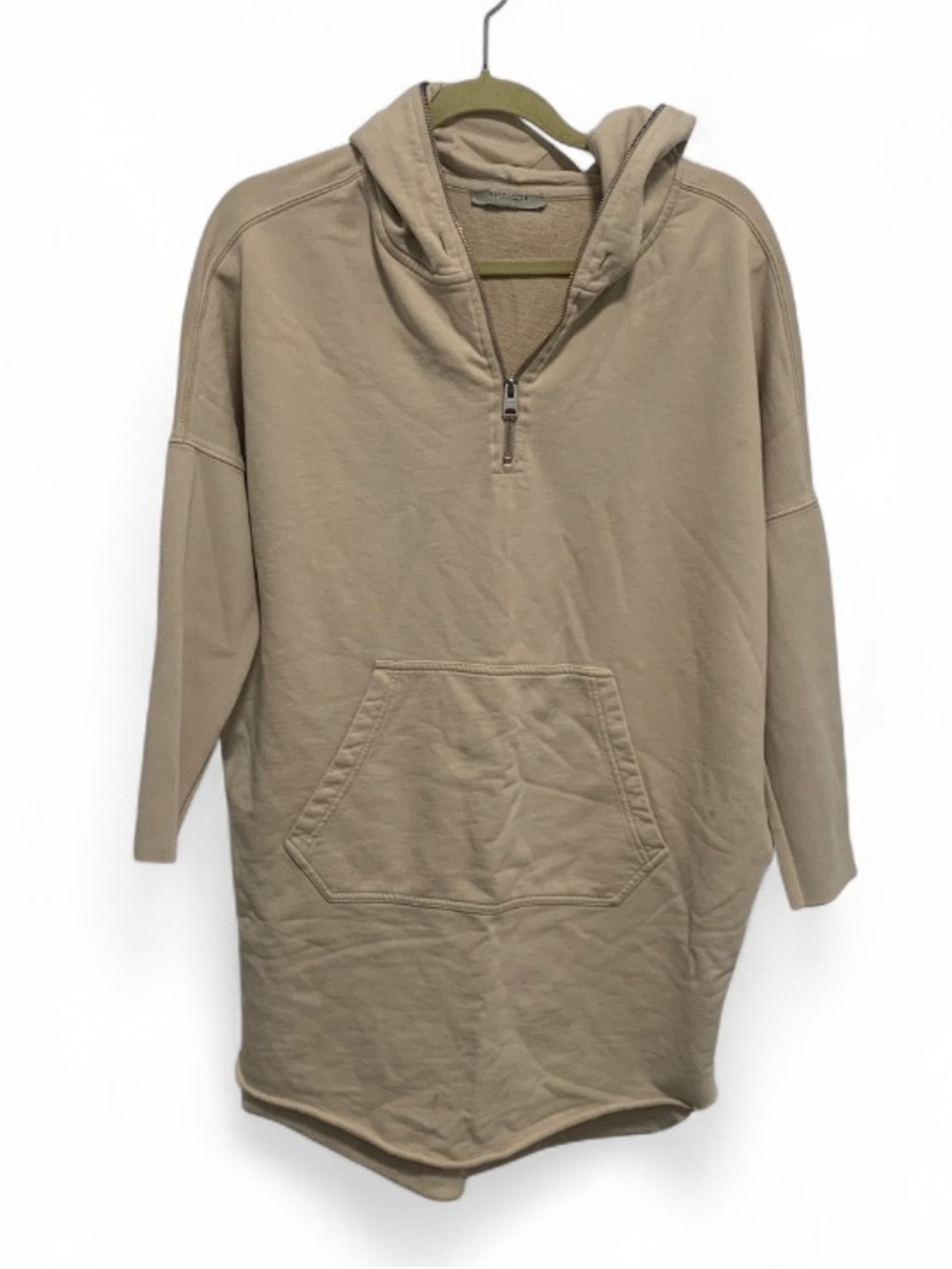 All Saints Xonda Cream Zip-Front Hoody Dress